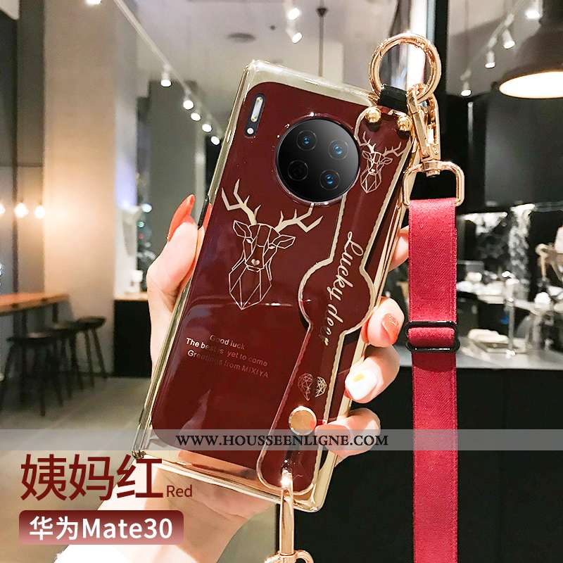 Housse Huawei Mate 30 Ultra Tendance Coque Légère Net Rouge Rouge Personnalité