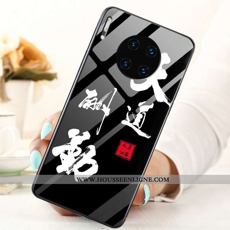 Housse Huawei Mate 30 Verre Personnalité Téléphone Portable Incassable Protection Tempérer Noir