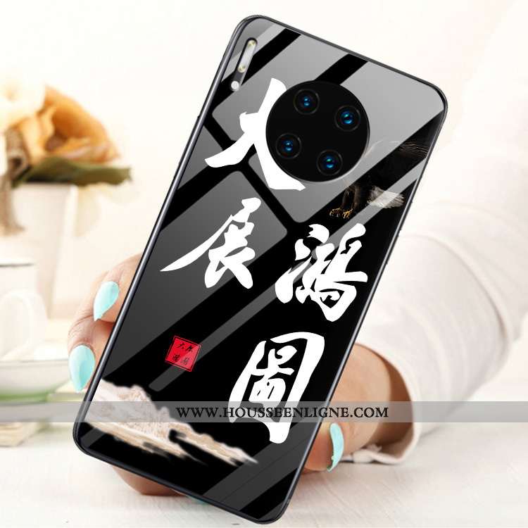 Housse Huawei Mate 30 Verre Personnalité Téléphone Portable Incassable Protection Tempérer Noir