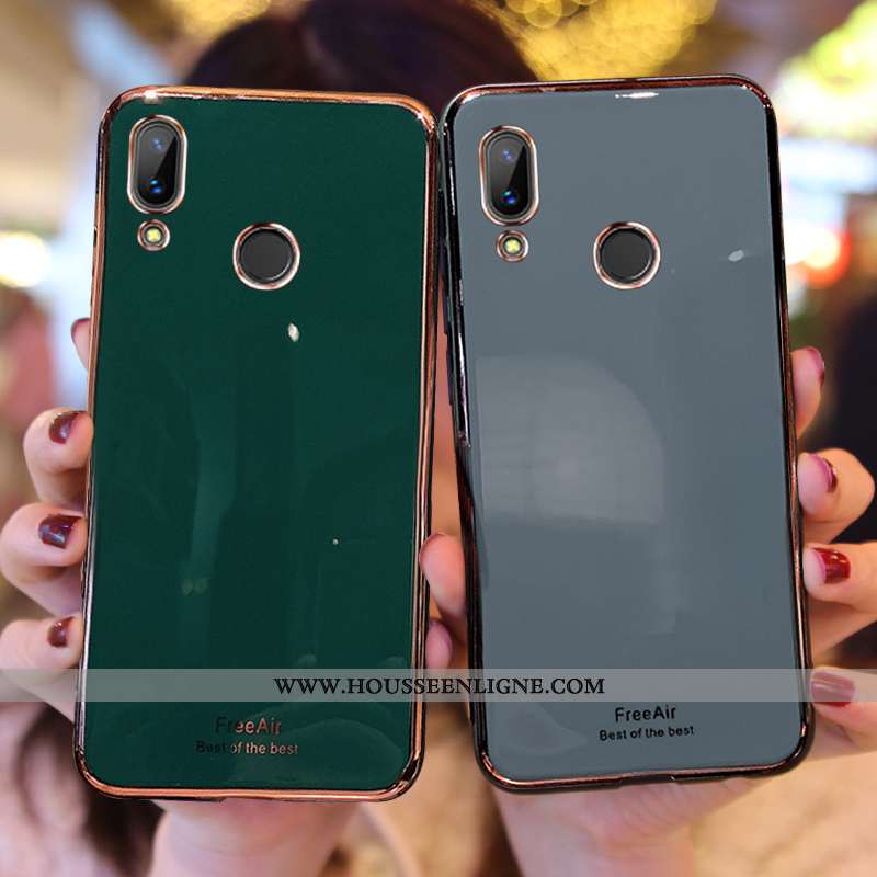 Housse Huawei P Smart 2020 Fluide Doux Silicone Tout Compris Gris Vert Coque Pu