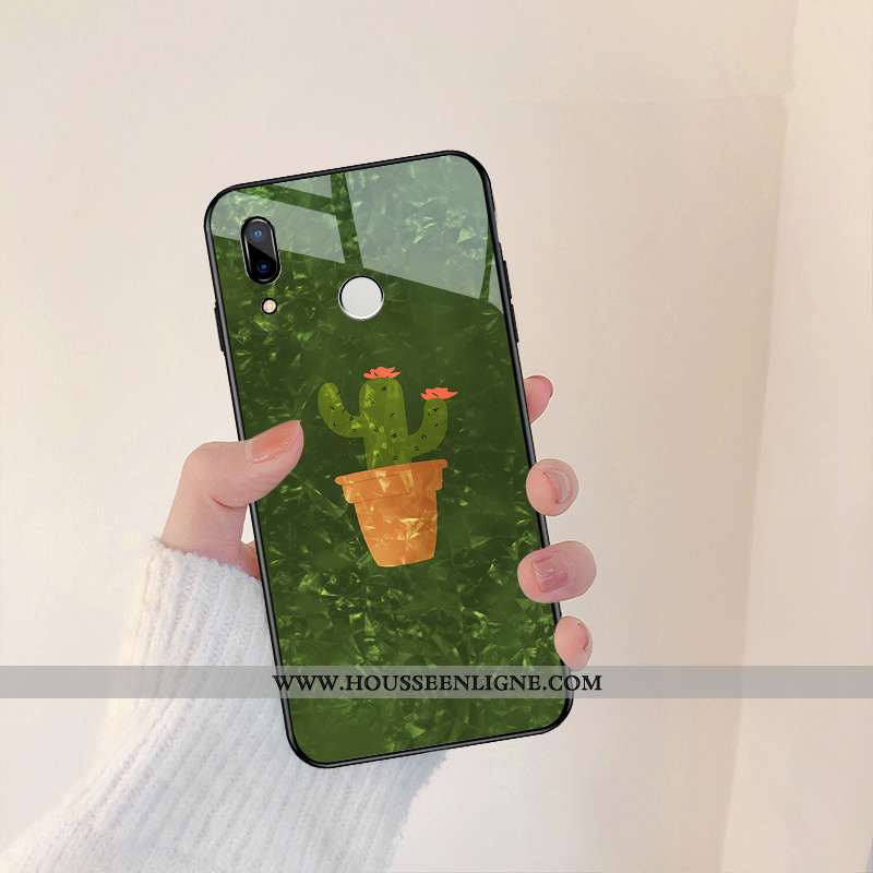 Housse Huawei P Smart+ Personnalité Créatif Dessin Animé Vert Légère Ultra Verre Verte