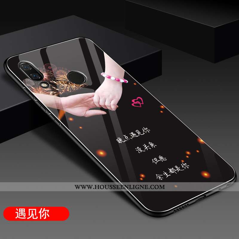 Housse Huawei P Smart+ Verre Silicone Rouge Incassable Étui Coque Téléphone Portable