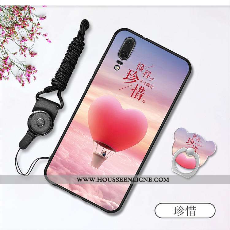Housse Huawei P20 Fluide Doux Protection Tout Compris Rouge Incassable Coque Téléphone Portable