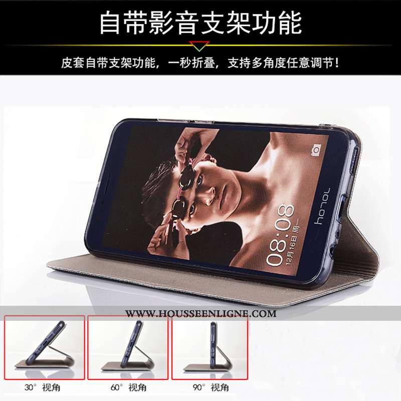 Housse Huawei P20 Lite Cuir Protection Coque Gris Incassable Téléphone Portable