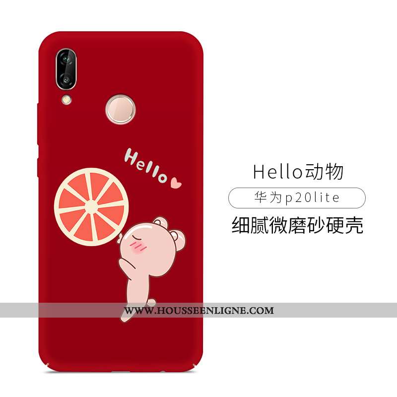 Housse Huawei P20 Lite Tendance Protection Coque Jeunesse Difficile Simple Téléphone Portable Rouge