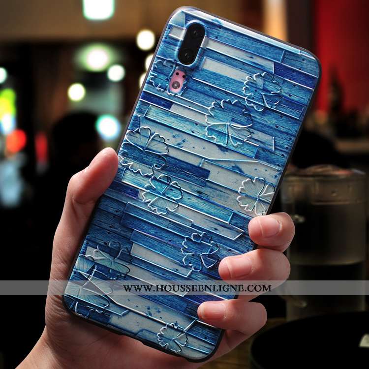Housse Huawei P20 Légère Silicone Tendance Délavé En Daim Étui Téléphone Portable Protection Rose