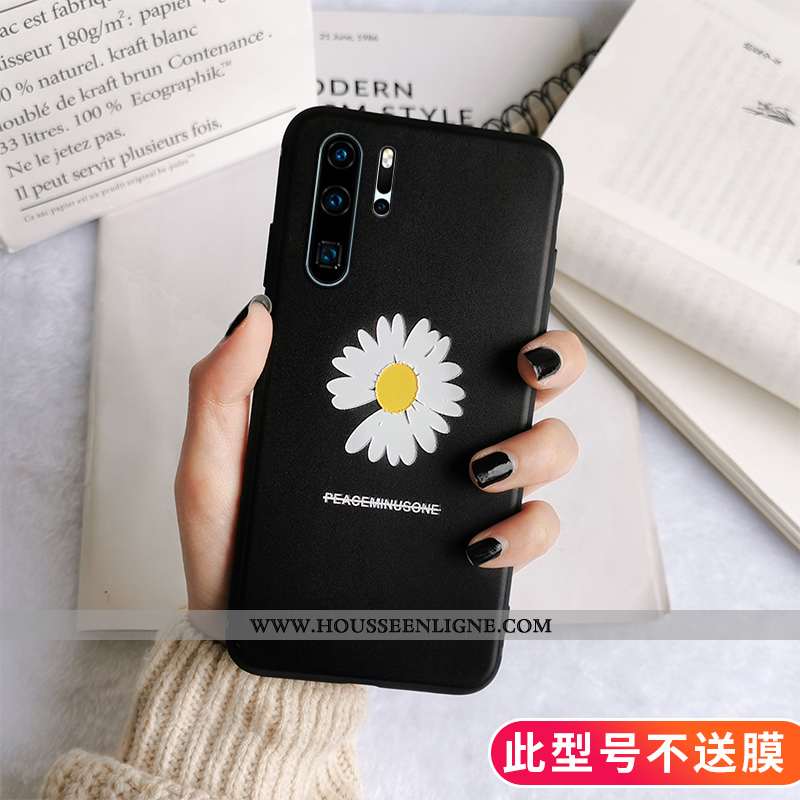 Housse Huawei P30 Pro Silicone Protection Téléphone Portable Gaufrage Vent Étui Fluide Doux Noir