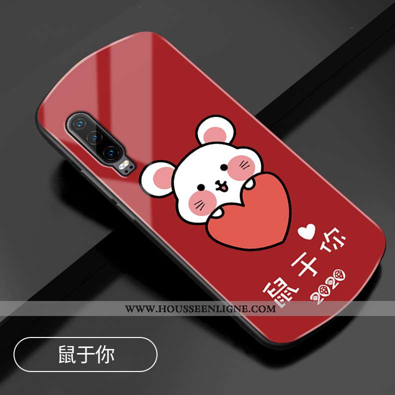 Housse Huawei P30 Protection Verre Téléphone Portable Rouge Tout Compris Rat Rond