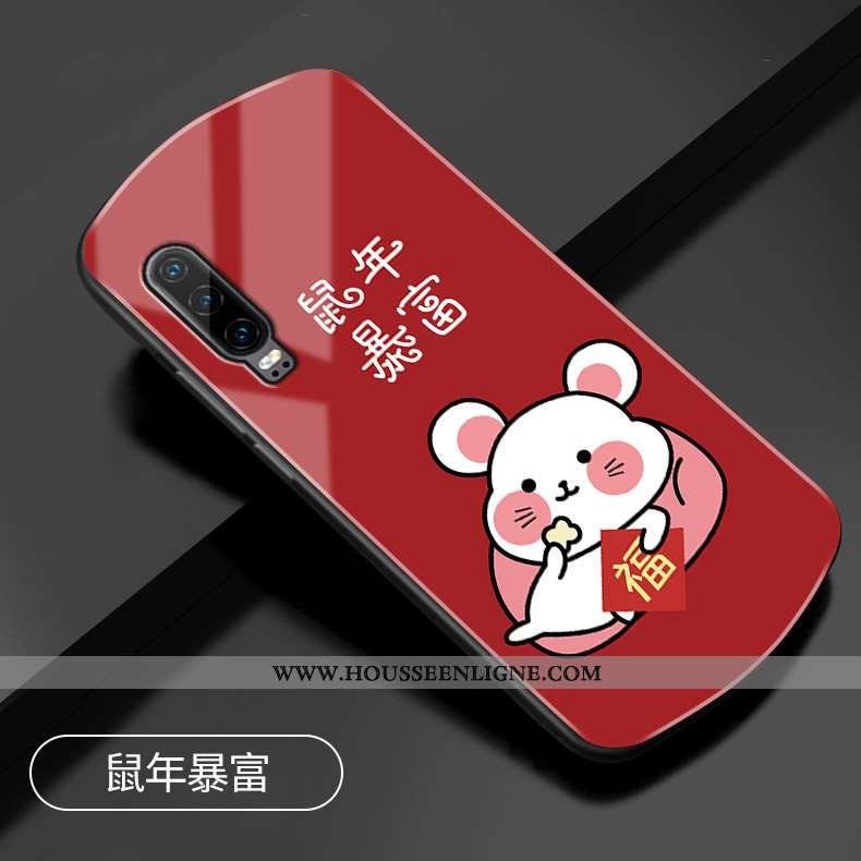 Housse Huawei P30 Protection Verre Téléphone Portable Rouge Tout Compris Rat Rond