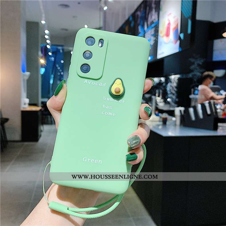 Housse Huawei P40 Charmant Ultra Créatif Étui Silicone Vert Délavé En Daim Verte