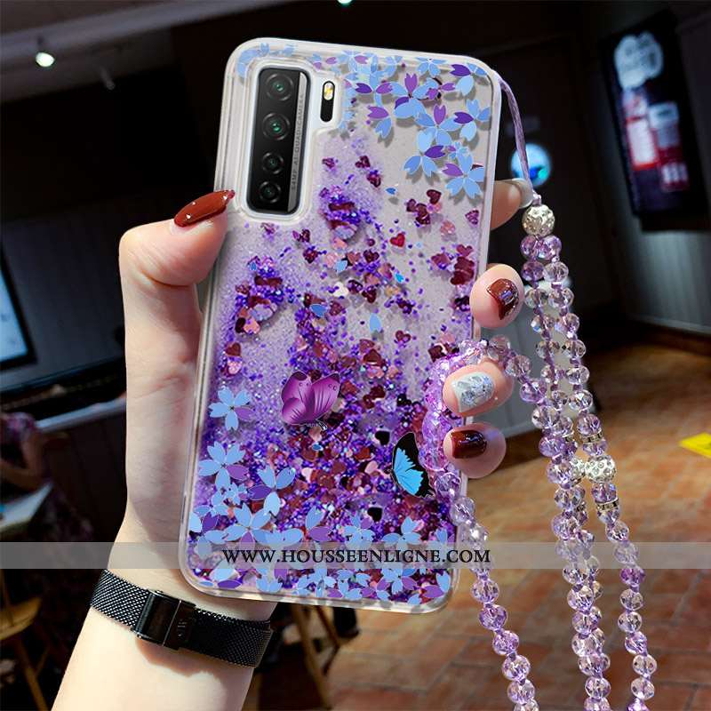 Housse Huawei P40 Lite 5g Créatif Incassable Coque Quicksand Violet Tout Compris Liquide
