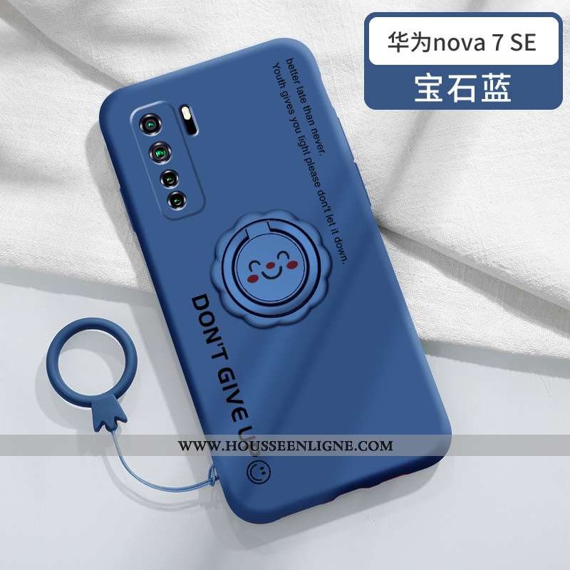 Housse Huawei P40 Lite 5g Légère Fluide Doux Anneau Support Tout Compris Incassable Protection Bleu