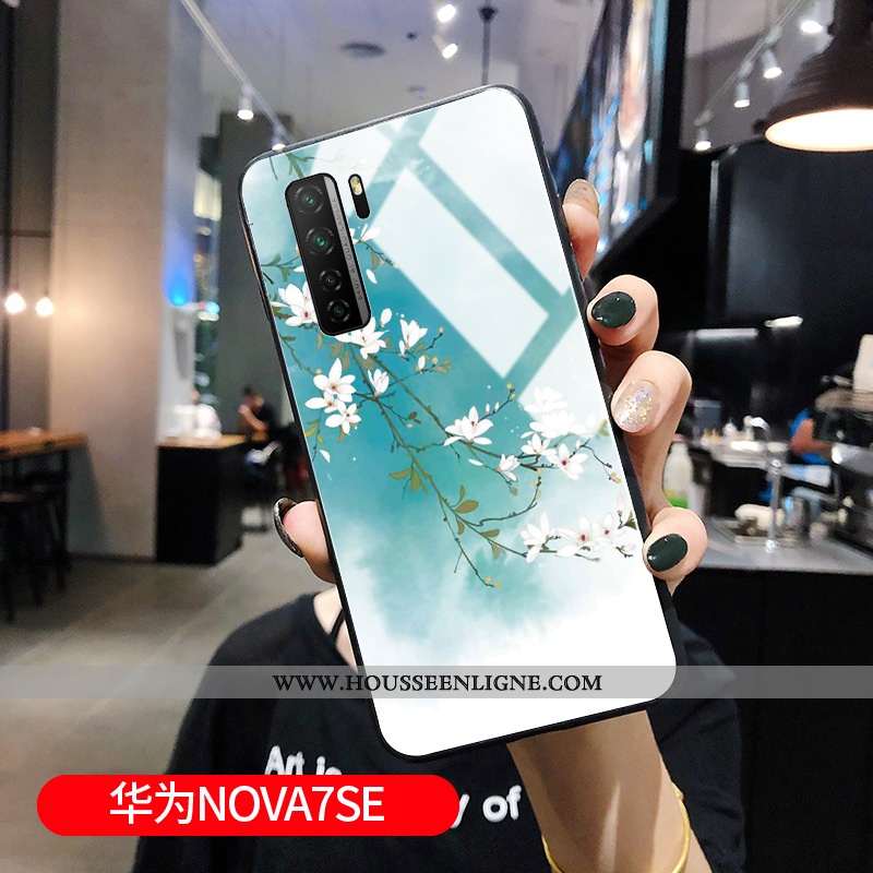 Housse Huawei P40 Lite 5g Protection Verre Bleu Tout Compris Incassable Miroir Style Chinois