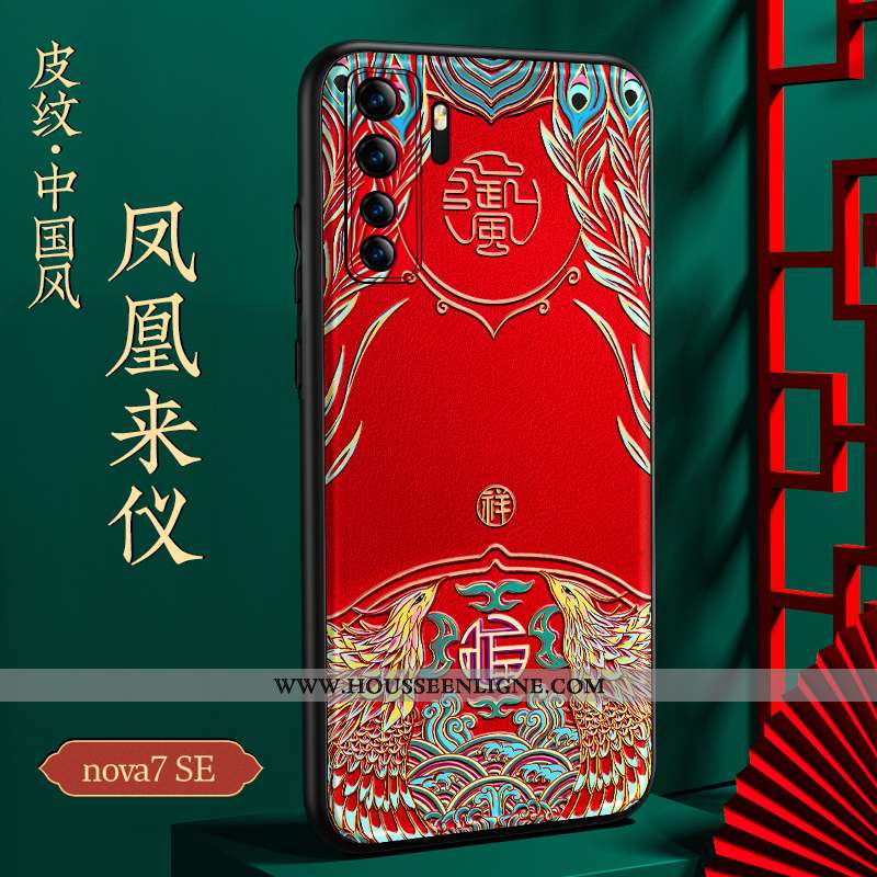 Housse Huawei P40 Lite 5g Tendance Légère Net Rouge Silicone Style Chinois Nouveau Étui Noir