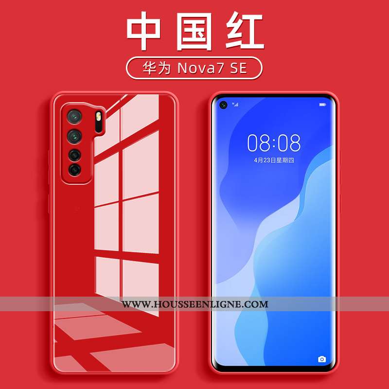 Housse Huawei P40 Lite 5g Ultra Tendance Verre Tout Compris Net Rouge Téléphone Portable Protection 