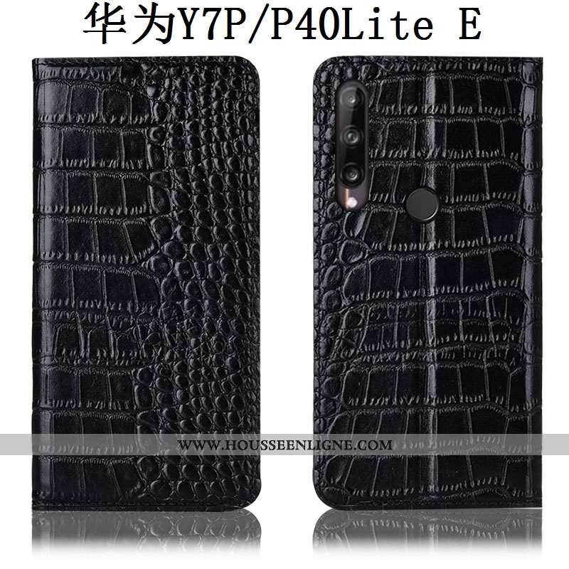 Housse Huawei P40 Lite E Protection Cuir Véritable Téléphone Portable Marron Modèle Fleurie Coque