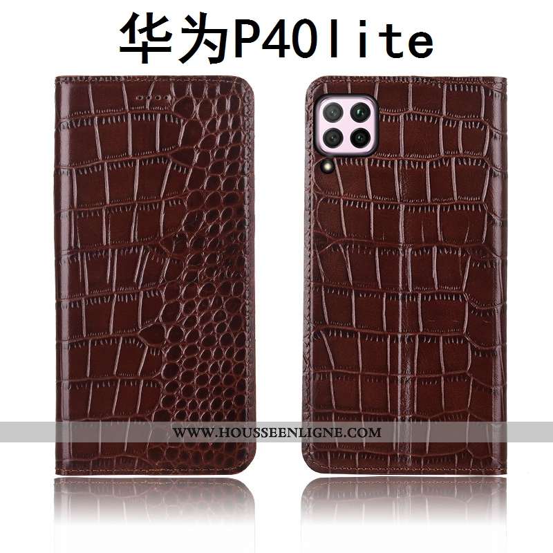 Housse Huawei P40 Lite Silicone Protection Modèle Fleurie Clamshell Nouveau Téléphone Portable Croco