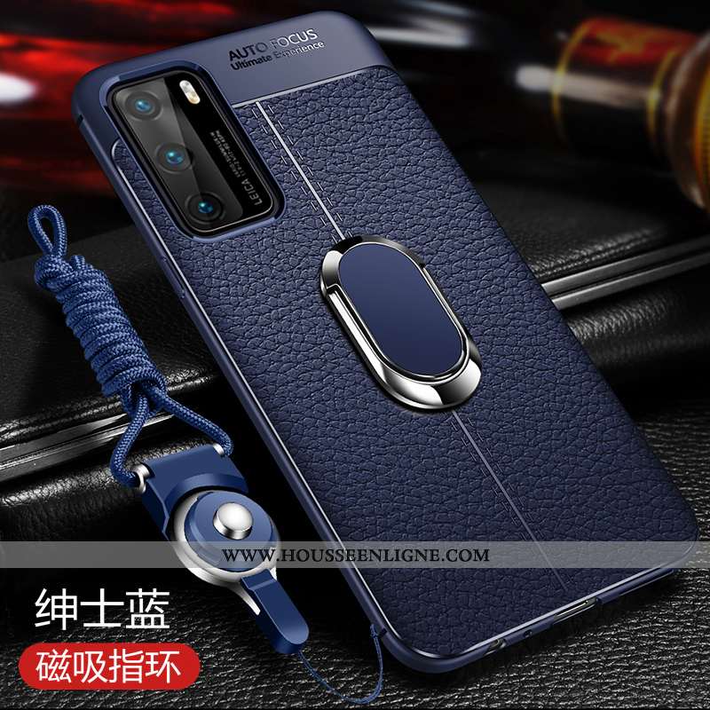 Housse Huawei P40 Protection Ornements Suspendus Business Étui Fluide Doux Bleu Téléphone Portable