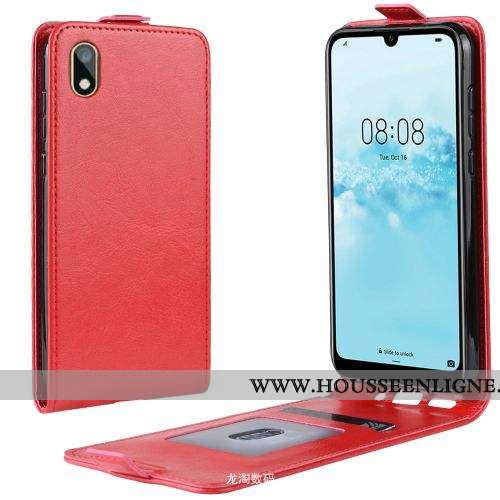 Housse Huawei Y5 2020 Cuir Rouge Incassable Coque Clamshell 2020 Étui