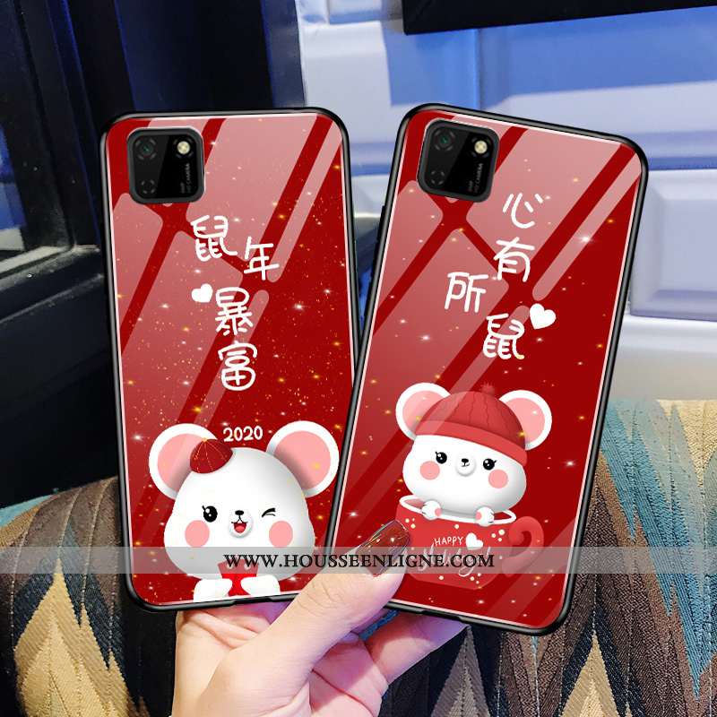 Housse Huawei Y5p Protection Verre Fluide Doux Légère Téléphone Portable Rouge Tout Compris