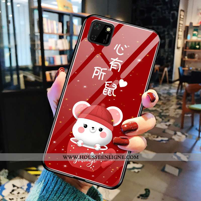 Housse Huawei Y5p Protection Verre Fluide Doux Légère Téléphone Portable Rouge Tout Compris