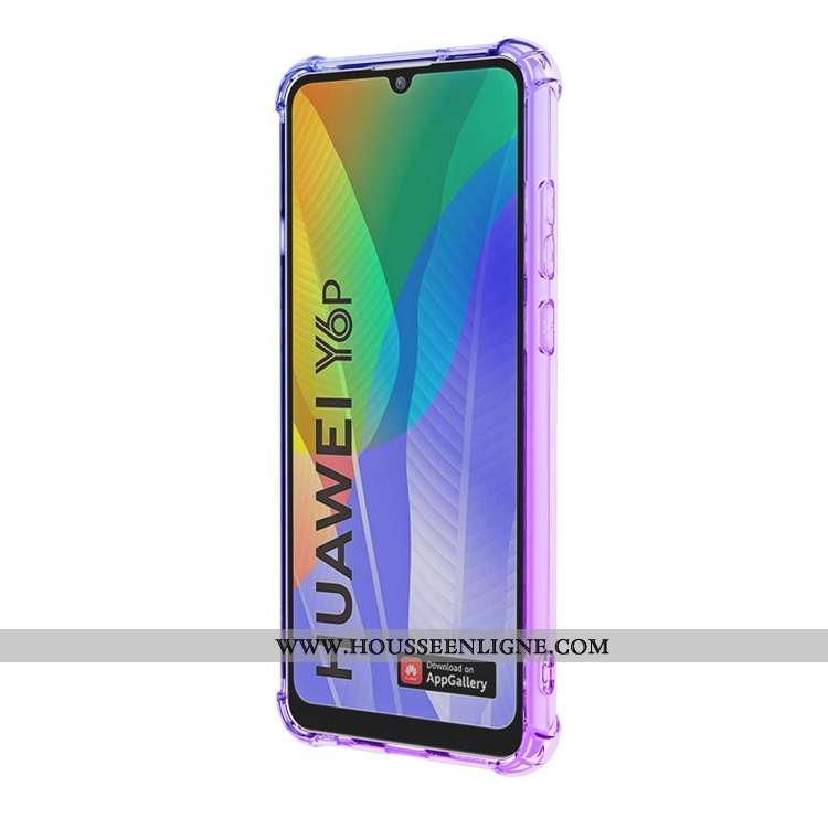 Housse Huawei Y6p Personnalité Fluide Doux Ballon Téléphone Portable Étui Incassable Violet