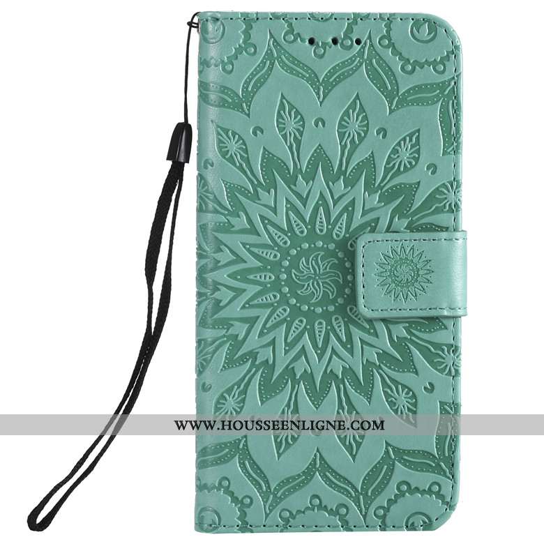 Housse Huawei Y6p Protection Cuir Clamshell Téléphone Portable Coque Étui Vert Verte