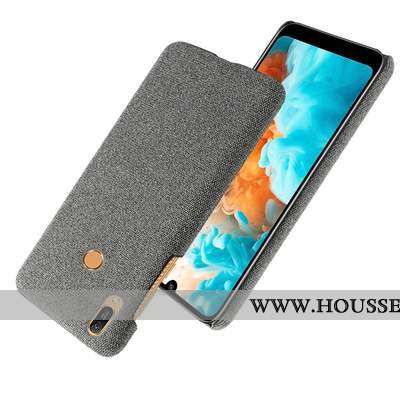 Housse Huawei Y6s Délavé En Daim Modèle Fleurie Incassable Difficile Tissu Téléphone Portable Étui G