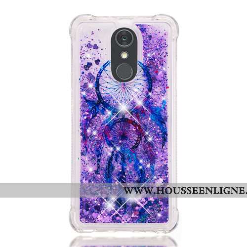 Housse Lg Q Stylus Fluide Doux Dessin Animé Violet Téléphone Portable Étui Quicksand Pu