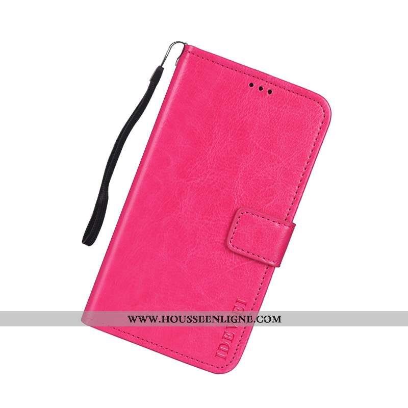 Housse Lg Q Stylus Portefeuille Cuir Carte Rouge Support Protection Rose