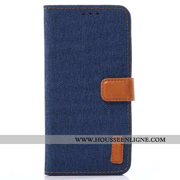 Housse Lg Q7 Cuir Protection Étui Bleu Téléphone Portable Coque Incassable
