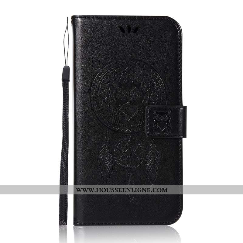 Housse Lg V30 Cuir Coque En Silicone Téléphone Portable Étui Carte Noir