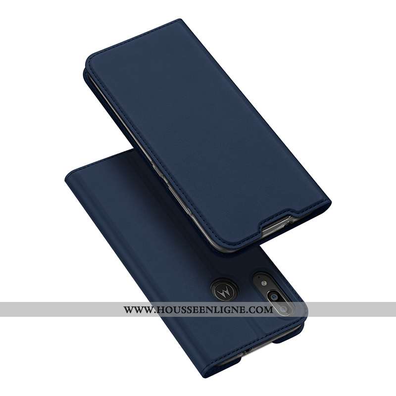 Housse Moto E6 Plus Protection Bleu Marin Téléphone Portable Coque Étui Incassable Bleu Foncé