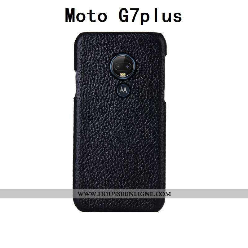 Housse Moto G7 Plus Luxe Personnalité Incassable Protection Téléphone Portable Cuir Véritable Person