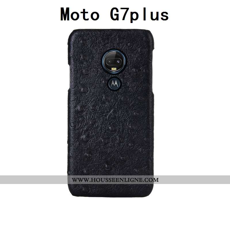 Housse Moto G7 Plus Modèle Fleurie Mode Personnalité Créatif Luxe Noir Protection