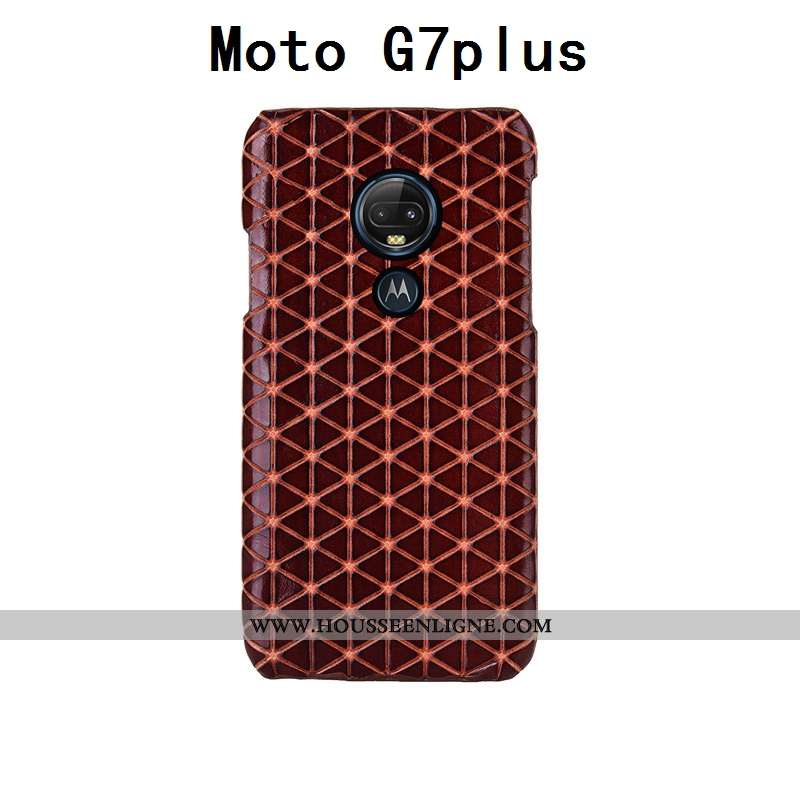 Housse Moto G7 Plus Personnalité Créatif Coque Mode Protection Luxe Personnalisé Rouge
