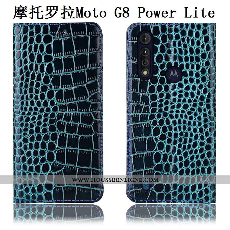 Housse Moto G8 Power Lite Modèle Fleurie Protection Téléphone Portable Cuir Véritable Coque Incassab
