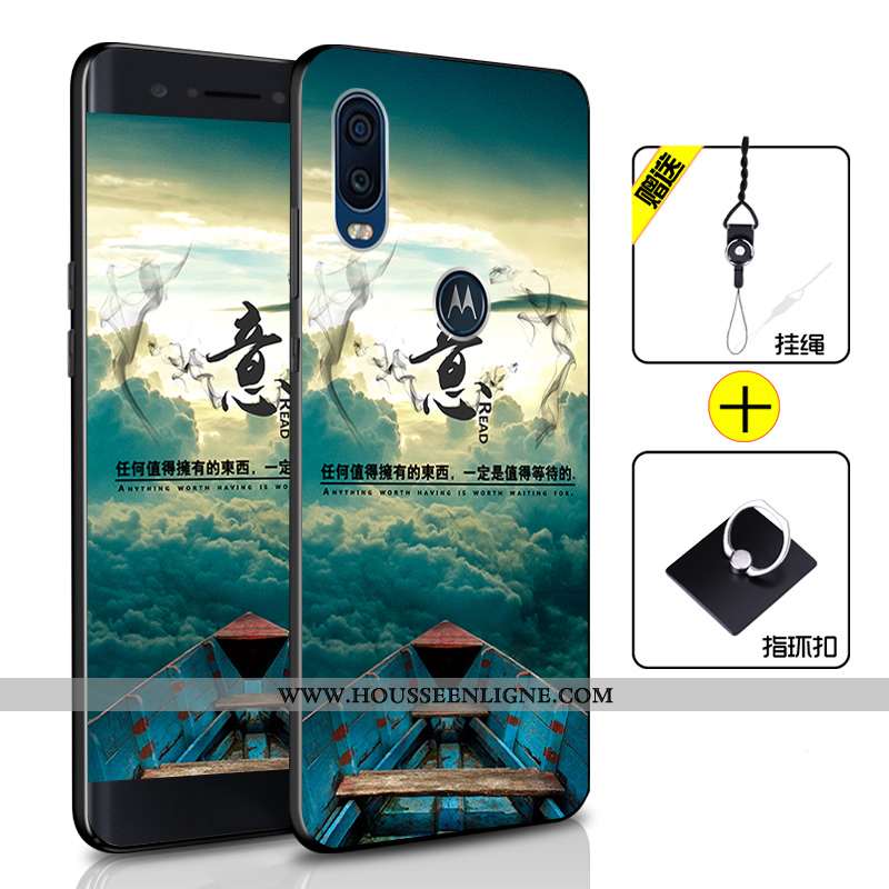 Housse Motorola One Vision Fluide Doux Silicone Coque Incassable Téléphone Portable Bleu Tout Compri
