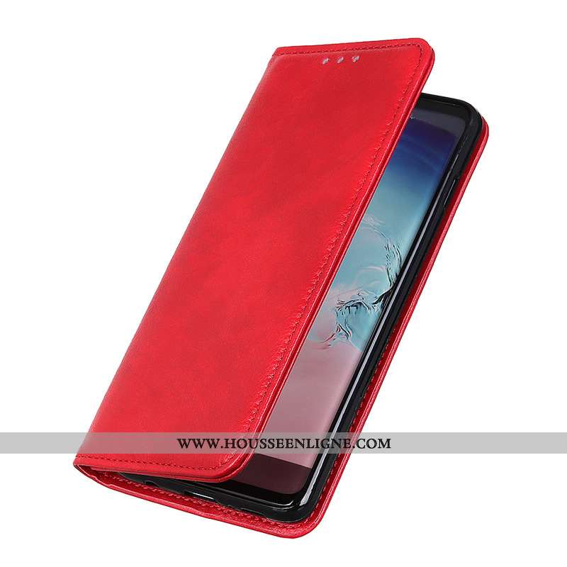 Housse Nokia 2.3 Modèle Fleurie Étui Magnétisme Téléphone Portable Rouge Coque Litchi