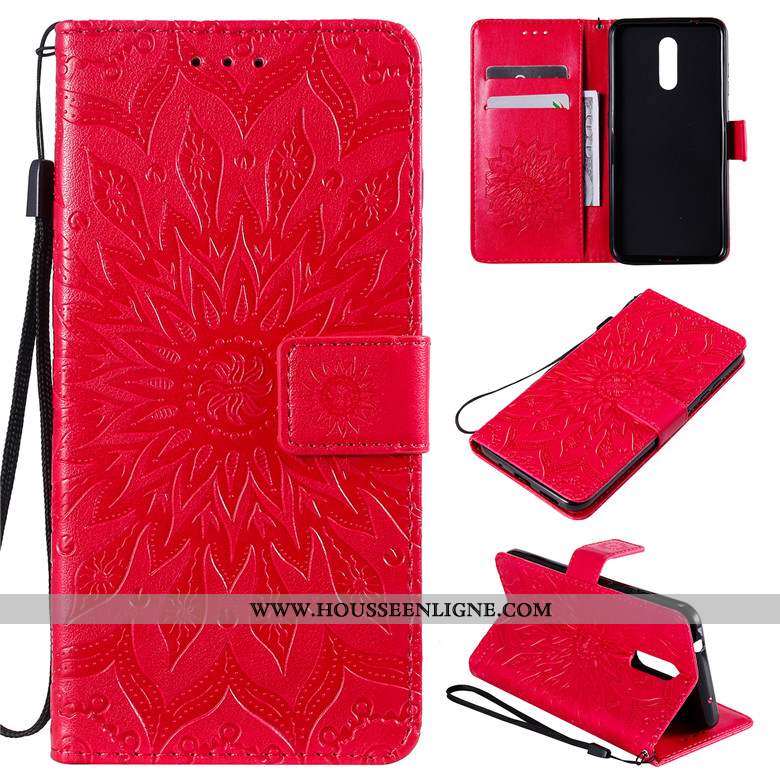 Housse Nokia 3.2 Cuir Protection Étui Téléphone Portable Rouge Coque