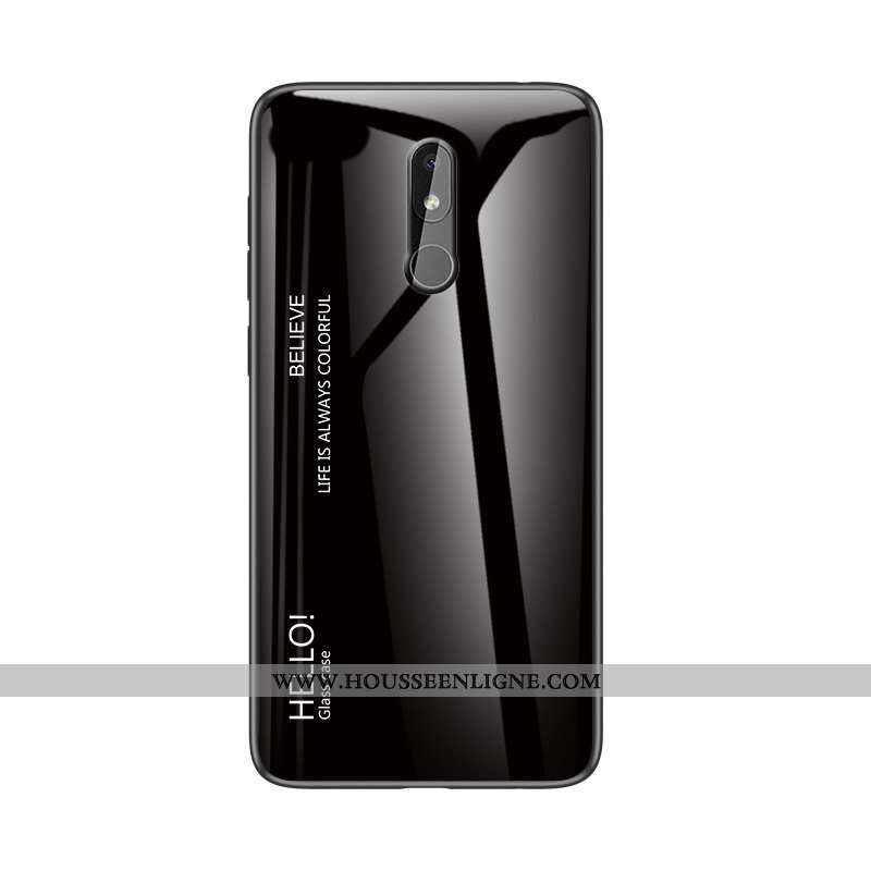Housse Nokia 3.2 Protection Verre Coque Silicone Simple Téléphone Portable Personnalité Bleu