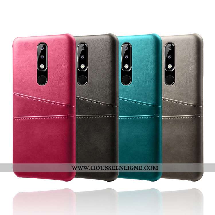 Housse Nokia 5.1 Plus Cuir Protection Téléphone Portable Carte Rose Coque Étui