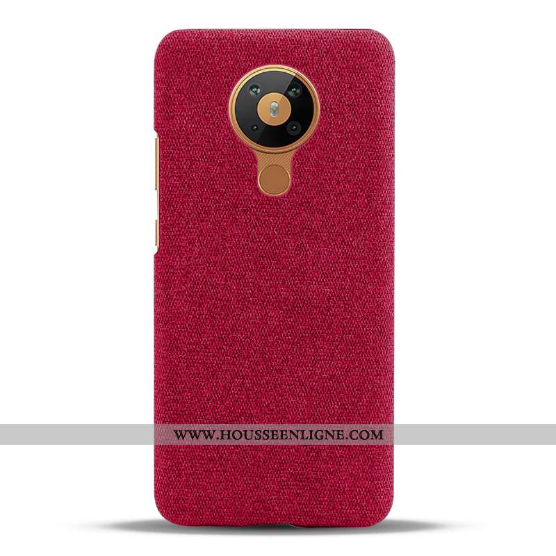 Housse Nokia 5.3 Protection Vin Rouge Étui Tissu Téléphone Portable Coque Bordeaux