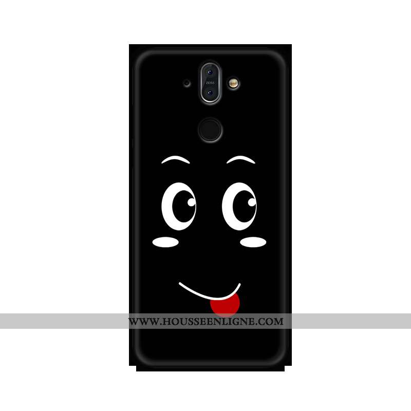 Housse Nokia 8 Sirocco Verre Délavé En Daim Créatif Nouveau Tempérer Incassable Étui Noir