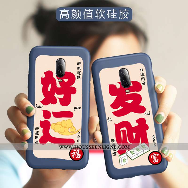 Housse Oneplus 6t Délavé En Daim Ultra Nouveau Téléphone Portable Rat Protection Silicone Rouge