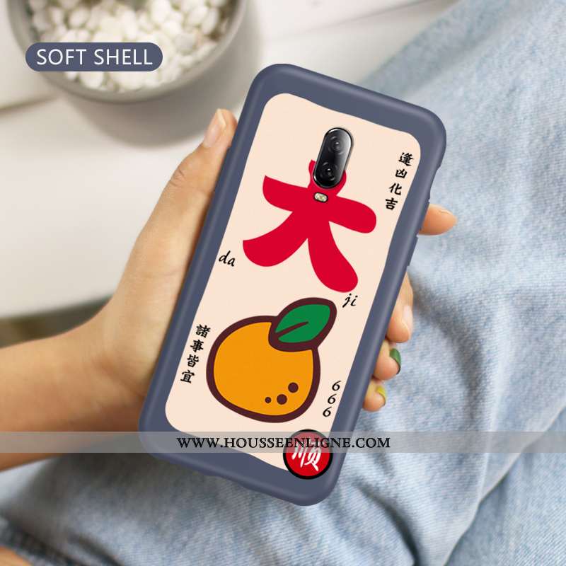 Housse Oneplus 6t Délavé En Daim Ultra Nouveau Téléphone Portable Rat Protection Silicone Rouge