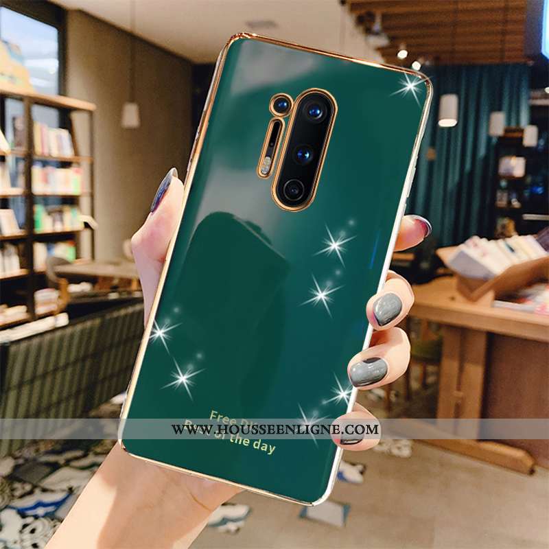 Housse Oneplus 8 Pro Luxe Créatif Coque Protection Gris Luxe Placage Verte