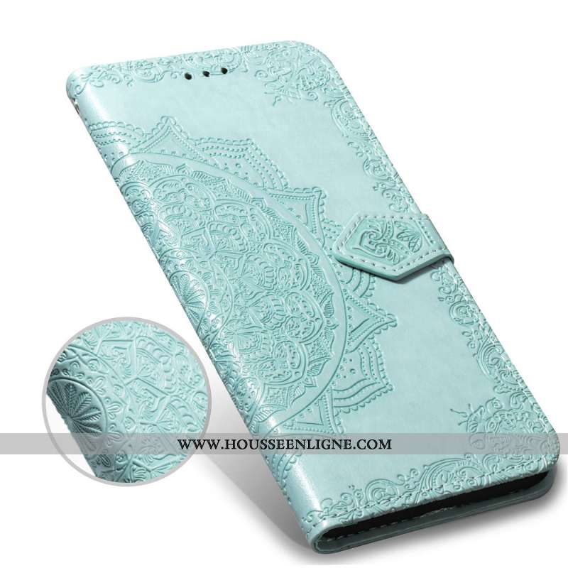Housse Oppo A3 Gaufrage Cuir Protection Incassable Coque Vert Clamshell Verte