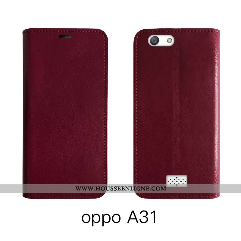 Housse Oppo A31 Cuir Véritable Cuir Bovins Luxe Protection Marron Téléphone Portable