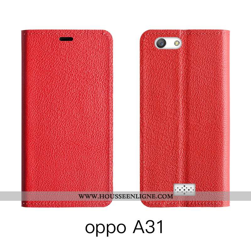 Housse Oppo A31 Cuir Véritable Cuir Téléphone Portable Bovins Orange Luxe Tout Compris